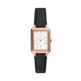 Fossil RAQUEL Damenuhr Rose Gold Weiss Schwarz Leder 23 mm Quarz mit Datum - ES5310